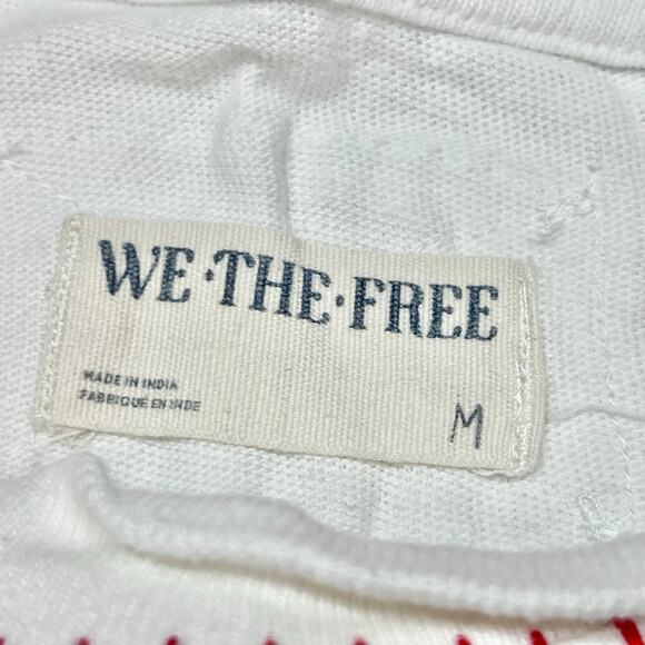 Free People We the Free Sea Friends Shirt Medium Long Sleeve Embroidered Tee - Picture 7 of 7